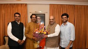 BJP president Amit Shah with Shiv Sena Chief Uddhav Thackeray in Mumbai. The Shiv Sena had earlier issued a whip asking its MP’s to vote in Modi government’s favour in the no-confidence motion.(PTI File Photo) BJP president Amit Shah with Shiv Sena Chief Uddhav Thackeray in Mumbai. The Shiv Sena had earlier issued a whip asking its MP’s to vote in Modi government’s favour in the no-confidence motion.(PTI File Photo)