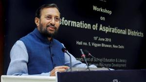 Union human resource development minister Prakash Javadekar, New Delhi, June 19, 2018(PTI) Union human resource development minister Prakash Javadekar, New Delhi, June 19, 2018(PTI)