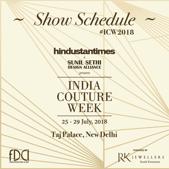 India Couture Week 2018 show schedule India Couture Week 2018 show schedule