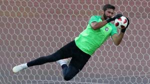 Alisson said that Liverpool striker Mohamed Salah -- also a former Roma player -- had encouraged him to join the Anfield giants.(REUTERS) Alisson said that Liverpool striker Mohamed Salah -- also a former Roma player -- had encouraged him to join the Anfield giants.(REUTERS)