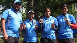 India lost to France to settle for silver in the women’s compound team event in Archery World Cup.(Twitter) India lost to France to settle for silver in the women’s compound team event in Archery World Cup.(Twitter)