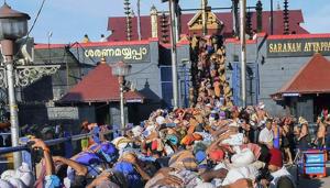 Devotees wait at Lord Ayyappa temple, in Sabarimala.(PTI File Photo) Devotees wait at Lord Ayyappa temple, in Sabarimala.(PTI File Photo)