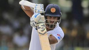 Sri Lanka's Dimuth Karunaratne watches his shot against South Africa in Colombo.(AP) Sri Lanka's Dimuth Karunaratne watches his shot against South Africa in Colombo.(AP)