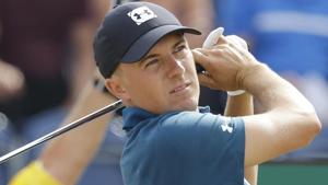 Jordan Spieth plays a shot off the 3rd tee during the third round of the British Open Golf Championship in Carnoustie.(AP) Jordan Spieth plays a shot off the 3rd tee during the third round of the British Open Golf Championship in Carnoustie.(AP)