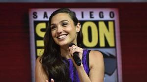 Gal Gadot participates in the Warner Bros. Theatrical Panel for Wonder Woman 1984 during Comic Con in San Diego.(AFP) Gal Gadot participates in the Warner Bros. Theatrical Panel for Wonder Woman 1984 during Comic Con in San Diego.(AFP)
