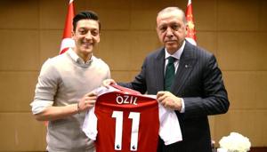 Turkish President Tayyip Erdogan meets Mesut Ozil, London, May 13. The meeting sparked an enormous controversy.(REUTERS) Turkish President Tayyip Erdogan meets Mesut Ozil, London, May 13. The meeting sparked an enormous controversy.(REUTERS)