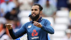 England's Adil Rashid celebrates after taking a wicket during the third One Day international cricket match between England and India at Emerald Headingley, Leeds, England, Tuesday, July 17, 2018.(AP) England's Adil Rashid celebrates after taking a wicket during the third One Day international cricket match between England and India at Emerald Headingley, Leeds, England, Tuesday, July 17, 2018.(AP)