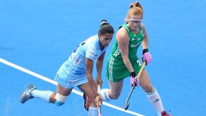 Rani of India is put under pressure by Zoe Wilson of Ireland during the Group B game between India and Ireland of the FIH Womens Hockey World Cup at Lee Valley Hockey and Tennis Centre.(Getty Images) Rani of India is put under pressure by Zoe Wilson of Ireland during the Group B game between India and Ireland of the FIH Womens Hockey World Cup at Lee Valley Hockey and Tennis Centre.(Getty Images)
