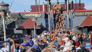 Devotees wait at Lord Ayyappa temple, in Sabarimala.(PTI file photo) Devotees wait at Lord Ayyappa temple, in Sabarimala.(PTI file photo)