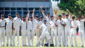 With the win India U-19 claimed the series 2-0.(Twitter (@BCCI)) With the win India U-19 claimed the series 2-0.(Twitter (@BCCI))