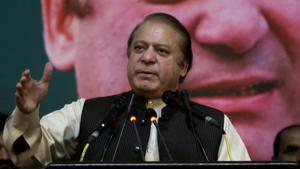 File photo of Pakistan's former Prime Minister Nawaz Sharif addressing a party general council meeting in Islamabad.(AP File Photo) File photo of Pakistan's former Prime Minister Nawaz Sharif addressing a party general council meeting in Islamabad.(AP File Photo)