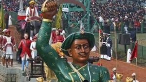A tableau depicting the might of Indian historical figure Tipu Sultan moves past during full dress rehearsals for the Republic Day parade in New Delhi.(AP File photo) A tableau depicting the might of Indian historical figure Tipu Sultan moves past during full dress rehearsals for the Republic Day parade in New Delhi.(AP File photo)