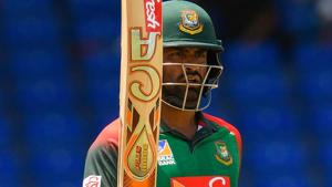 Tamim Iqbal of Bangladesh celebrates his century during the 3rd and final ODI match against West Indies.(AFP) Tamim Iqbal of Bangladesh celebrates his century during the 3rd and final ODI match against West Indies.(AFP)