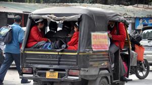 Around 1,500 auto-rickshaws were transporting almost 12,000 children to schools in Dehradun.(HT File Photo)