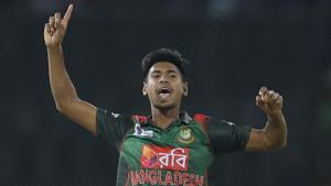 Bangladesh pacer Mustafizur Rahman will make his return in the T20 series against West Indies.(AP) Bangladesh pacer Mustafizur Rahman will make his return in the T20 series against West Indies.(AP)