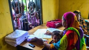 People wait to check their names on the final draft of the National Register of Citizens (NRC) after it was released, at NRC Seva Kendra, Goroimari in Kamrup district of Assam on July 30, 2018.(PTI) People wait to check their names on the final draft of the National Register of Citizens (NRC) after it was released, at NRC Seva Kendra, Goroimari in Kamrup district of Assam on July 30, 2018.(PTI)