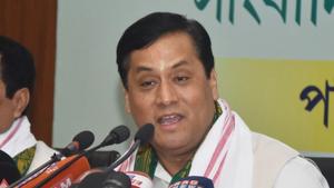 Assam chief minister Sarbananda Sonowal addresses a press conference in Guwahati.(Rajib Jyoti Sarma/HT File Photo) Assam chief minister Sarbananda Sonowal addresses a press conference in Guwahati.(Rajib Jyoti Sarma/HT File Photo)