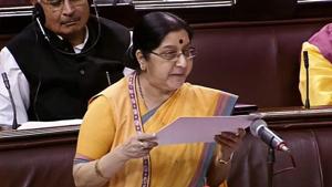 Sushma Swaraj will visit Kazakhstan on August 2 and 3, Kyrgyzstan on August 3 and 4 and conclude her visit to the region with a trip to Uzbekistan on August 4 and 5 August.(PTI) Sushma Swaraj will visit Kazakhstan on August 2 and 3, Kyrgyzstan on August 3 and 4 and conclude her visit to the region with a trip to Uzbekistan on August 4 and 5 August.(PTI)