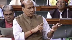Home minister Rajnath Singh said during question hour that states have been asked to carry out enumeration of Rohingyas and collect their biometric and other details.(PTI) Home minister Rajnath Singh said during question hour that states have been asked to carry out enumeration of Rohingyas and collect their biometric and other details.(PTI)