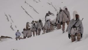 ITBP personnel patrol at Indo China border in Uttarakhand.(Photo courtesy: ITBP) ITBP personnel patrol at Indo China border in Uttarakhand.(Photo courtesy: ITBP)