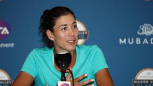 Garbine Muguruza of Spain speaks to the media in San Jose, California.(AFP) Garbine Muguruza of Spain speaks to the media in San Jose, California.(AFP)