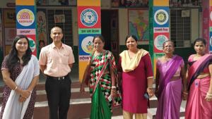 ( From Left to Right ) Swasth Bharat Prerak Gargi Kaul, CEO Zila Parishad Anshdeeop, director ICDS Shanti Verma and other officials at breastfeeding programme.(HT PHOTO) ( From Left to Right ) Swasth Bharat Prerak Gargi Kaul, CEO Zila Parishad Anshdeeop, director ICDS Shanti Verma and other officials at breastfeeding programme.(HT PHOTO)