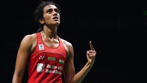 Indian ace shuttler PV Sindhu beat World No 2 Akane Yamaguchi in straight sets in the semi-finals of the ongoing BWF World Championship to set up the grand finale with Carolina Marin.(AFP) Indian ace shuttler PV Sindhu beat World No 2 Akane Yamaguchi in straight sets in the semi-finals of the ongoing BWF World Championship to set up the grand finale with Carolina Marin.(AFP)