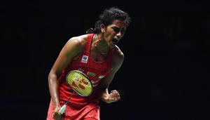 PV Sindhu of India reacts after defeating Akane Yamaguchi of Japan in their women's single semi final match during the badminton World Championships in Nanjing, Jiangsu province on August 4, 2018.(AFP) PV Sindhu of India reacts after defeating Akane Yamaguchi of Japan in their women's single semi final match during the badminton World Championships in Nanjing, Jiangsu province on August 4, 2018.(AFP)