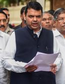 Maharashtra Chief Minister Devendra Fadnavis along with party leaders interact with the media after an all-party meeting to discuss the Maratha reservation issue, in Mumbai(Shashank Parade/PTI) Maharashtra Chief Minister Devendra Fadnavis along with party leaders interact with the media after an all-party meeting to discuss the Maratha reservation issue, in Mumbai(Shashank Parade/PTI)