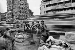 ‘When I was doing my second book on Kolkata, I started to notice every child in every street, these children who had no homes and no schooling, but knew the simple joys of life,’ says Raghu Rai. The photo above was taken at this time. ‘When I was doing my second book on Kolkata, I started to notice every child in every street, these children who had no homes and no schooling, but knew the simple joys of life,’ says Raghu Rai. The photo above was taken at this time.