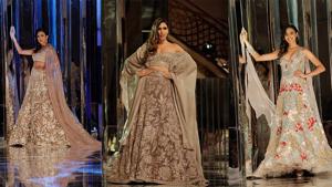 From ruffled blouses with lehengas to embellished gowns, kaftans and contemporary saris, Manish Malhotra’s couture collection has everything for the modern bride. From ruffled blouses with lehengas to embellished gowns, kaftans and contemporary saris, Manish Malhotra’s couture collection has everything for the modern bride.