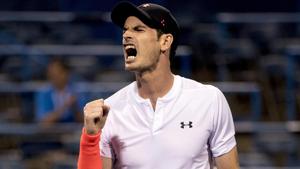 Andy Murray, of Britain, reacts after winning a point against Marius Copil, of Romania, during the Citi Open tennis tournament.(AP) Andy Murray, of Britain, reacts after winning a point against Marius Copil, of Romania, during the Citi Open tennis tournament.(AP)