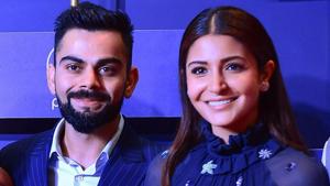 Indian cricket captain Virat Kohli with his wife Anushka Sharma during the BCCI annual awards, in Bengaluru.(PTI) Indian cricket captain Virat Kohli with his wife Anushka Sharma during the BCCI annual awards, in Bengaluru.(PTI)