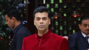 Karan Johar during engagement of Akash Ambani and Shloka Mehta at Antilia in Mumbai on June 28.(IANS) Karan Johar during engagement of Akash Ambani and Shloka Mehta at Antilia in Mumbai on June 28.(IANS)