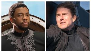 Chadwick Boseman in a still from Black Panther and Tom Cruise as Ethan Hunt in Mission: Impossible - Fallout. Chadwick Boseman in a still from Black Panther and Tom Cruise as Ethan Hunt in Mission: Impossible - Fallout.