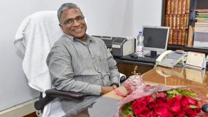 Newly-elected deputy chairman of Rajya Sabha Harivansh Narayan Singh takes charge at his office at Parliament.(PTI) Newly-elected deputy chairman of Rajya Sabha Harivansh Narayan Singh takes charge at his office at Parliament.(PTI)