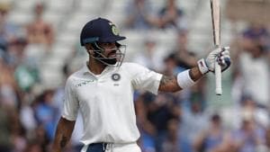 Virat Kohli struck his first century and half-century in England in the first Test at Edgbaston.(AFP)