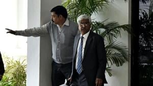 Chief secretary Anshu Parkash outside L-G Anil Baijal’s residence in New Delhi.(Sonu Mehta/HT File Photo) Chief secretary Anshu Parkash outside L-G Anil Baijal’s residence in New Delhi.(Sonu Mehta/HT File Photo)