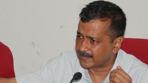 Delhi Chief Minister Arvind Kejriwal addressing press conference in Rohtak, Haryana, on Thursday. August 7, 2018.(Manoj Dhaka / HT Photo) Delhi Chief Minister Arvind Kejriwal addressing press conference in Rohtak, Haryana, on Thursday. August 7, 2018.(Manoj Dhaka / HT Photo)