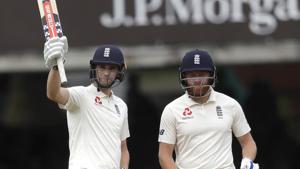 England's Chris Woakes, left, and Jonny Bairstow added 189 runs for the sixth wicket.(AP) England's Chris Woakes, left, and Jonny Bairstow added 189 runs for the sixth wicket.(AP)
