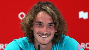 Stefanos Tsitsipas of Greece speaks to the media following his semi final victory over Kevin Anderson of South Africa on Day 6 of the Rogers Cup on August 11, 2018 in Toronto, Canada.(AFP) Stefanos Tsitsipas of Greece speaks to the media following his semi final victory over Kevin Anderson of South Africa on Day 6 of the Rogers Cup on August 11, 2018 in Toronto, Canada.(AFP)