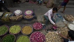 Retail inflation fell to nine-month low of 4.17 per cent in July on account of slowdown in prices of vegetables and fruits, said government data released on Monday. The CSO data revealed that inflation in vegetables declined by (-) 2.19 per cent last month, compared to 7.8 per cent in June.(AP File Photo) Retail inflation fell to nine-month low of 4.17 per cent in July on account of slowdown in prices of vegetables and fruits, said government data released on Monday. The CSO data revealed that inflation in vegetables declined by (-) 2.19 per cent last month, compared to 7.8 per cent in June.(AP File Photo)