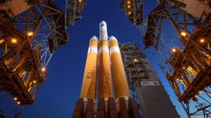 The Mobile Service Tower is rolled back to reveal the United Launch Alliance Delta IV Heavy rocket with NASA's Parker Solar Probe onboard at Cape Canaveral, Florida, US on August 11.(REUTERS) The Mobile Service Tower is rolled back to reveal the United Launch Alliance Delta IV Heavy rocket with NASA's Parker Solar Probe onboard at Cape Canaveral, Florida, US on August 11.(REUTERS)