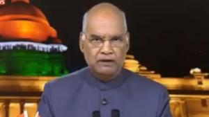 President Ram Nath Kovind on his address to the nation ahead of Independence Day.(ANI Photo) President Ram Nath Kovind on his address to the nation ahead of Independence Day.(ANI Photo)