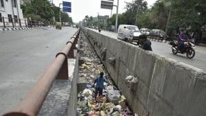 A drain full of garbage at Geeta Colony in East Delhi. The capital did not fare well in terms of municipal solid waste collection in the Ease of Living Index.(Ravi Choudhary/HT Photo) A drain full of garbage at Geeta Colony in East Delhi. The capital did not fare well in terms of municipal solid waste collection in the Ease of Living Index.(Ravi Choudhary/HT Photo)