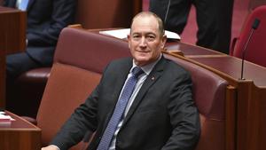Australian senator Fraser Anning sits in the chamber during a session at Parliament House in Canberra on August 15, 2018.(AP Photo) Australian senator Fraser Anning sits in the chamber during a session at Parliament House in Canberra on August 15, 2018.(AP Photo)