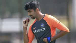 India's Jasprit Bumrah takes part in a nets session at Nottingham.(AP) India's Jasprit Bumrah takes part in a nets session at Nottingham.(AP)
