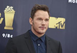 Chris Pratt arrives at the MTV Movie and TV Awards at the Barker Hangar in Santa Monica.(Jordan Strauss/Invision/AP) Chris Pratt arrives at the MTV Movie and TV Awards at the Barker Hangar in Santa Monica.(Jordan Strauss/Invision/AP)