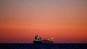 An oil tanker is seen at sunset anchored off the Fos-Lavera oil hub near Marseille, France.(REUTERS File Photo) An oil tanker is seen at sunset anchored off the Fos-Lavera oil hub near Marseille, France.(REUTERS File Photo)