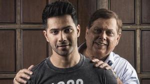 Varun Dhawan poses with dad David Dhawan for a portrait. Varun Dhawan poses with dad David Dhawan for a portrait.
